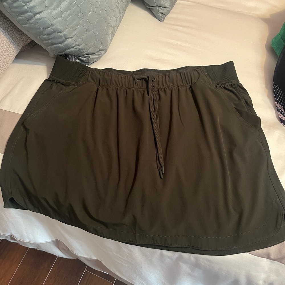 Olive Green Skort with Drawstring Waist